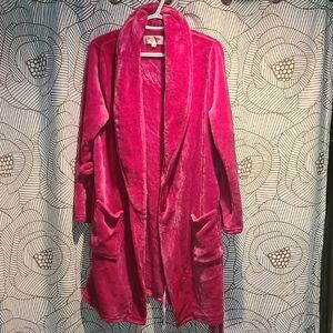 Juicy Couture Pink Plush Robe Shawl Collar